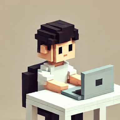 Developer profile picture in voxel art style